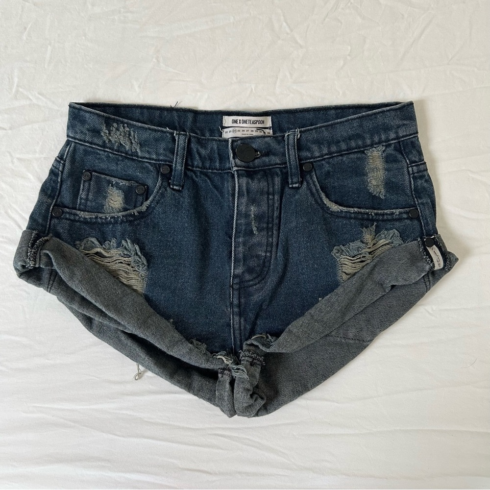 One Teaspoon black denim shorts
